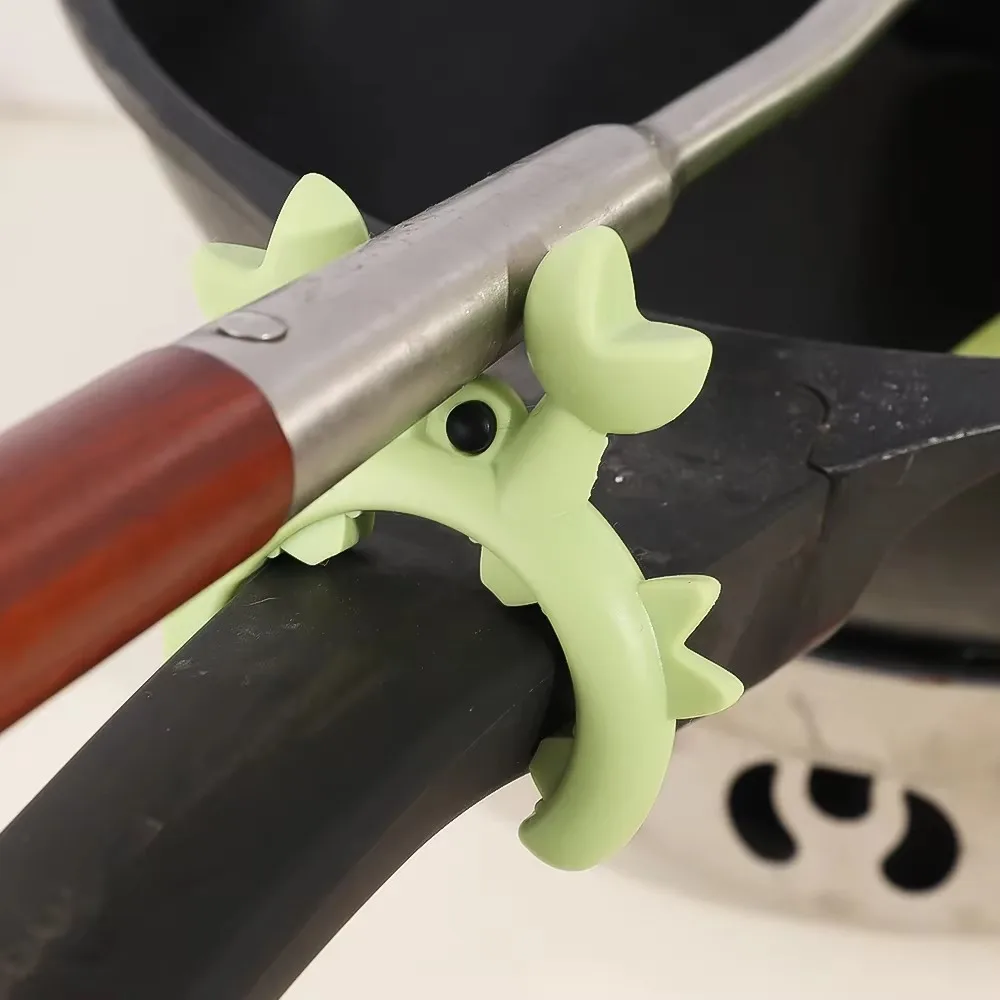 4/1PCS Silicone Spatula Rack, Small Crab Anti-Scalding Pot Clip, Universal Spoon Holder Clip, Overflow Shovel Rack
