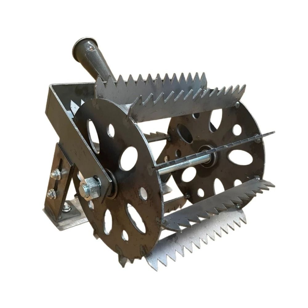 Wheeled Hand Push Weeder with Manganese Steel Saw Tooth Blades