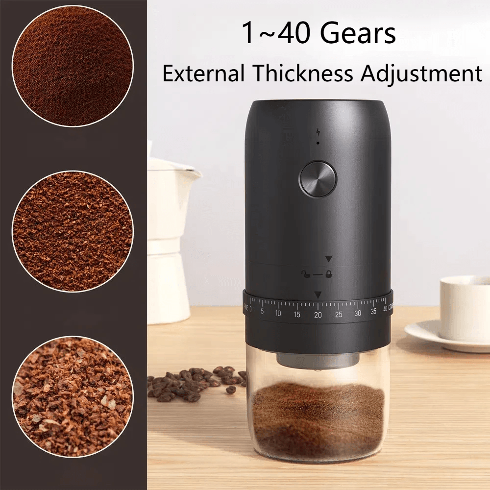 Portable Rechargeable Coffee Bean Grinder with 40 Grinding Settings