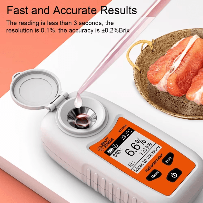 SMARTSENSOR LCD Digital Refractometer Brix Meter 0 to 35 Percent Sugar Tester