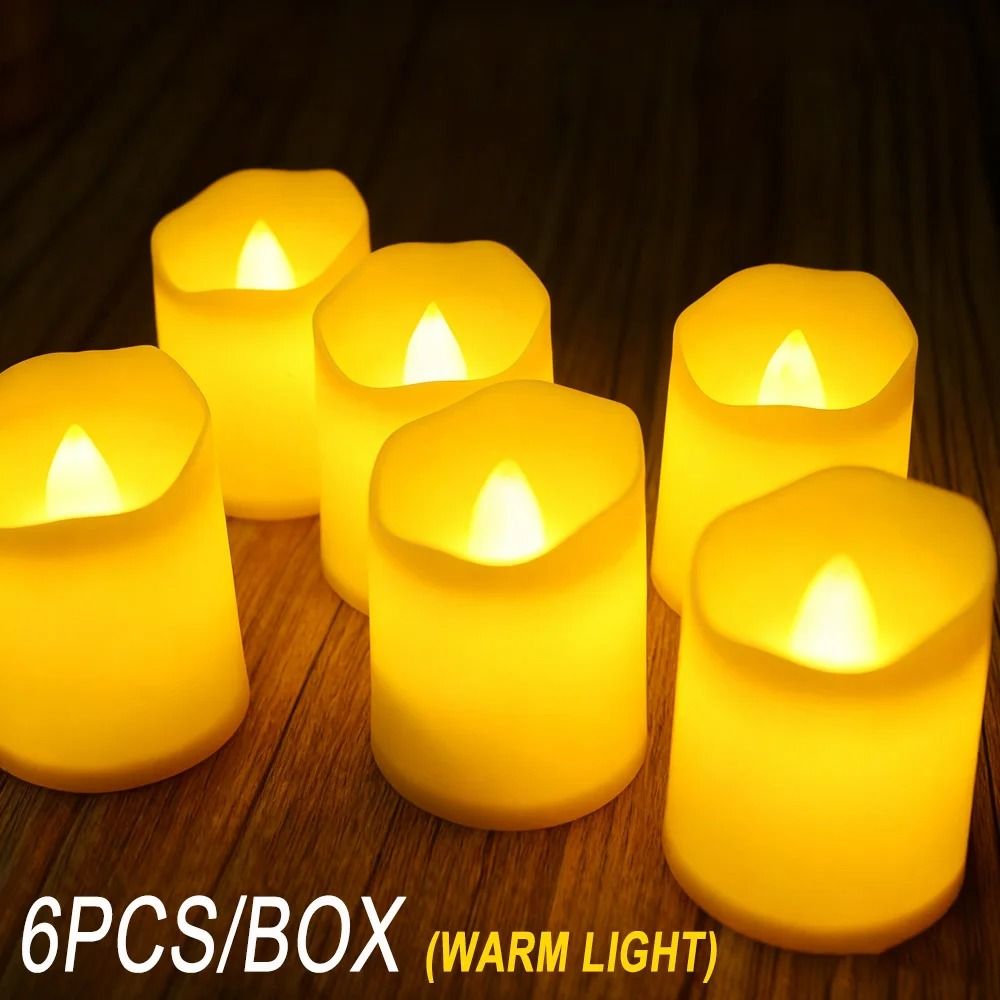 Christmas LED Flameless Candle Set with Santa Projection