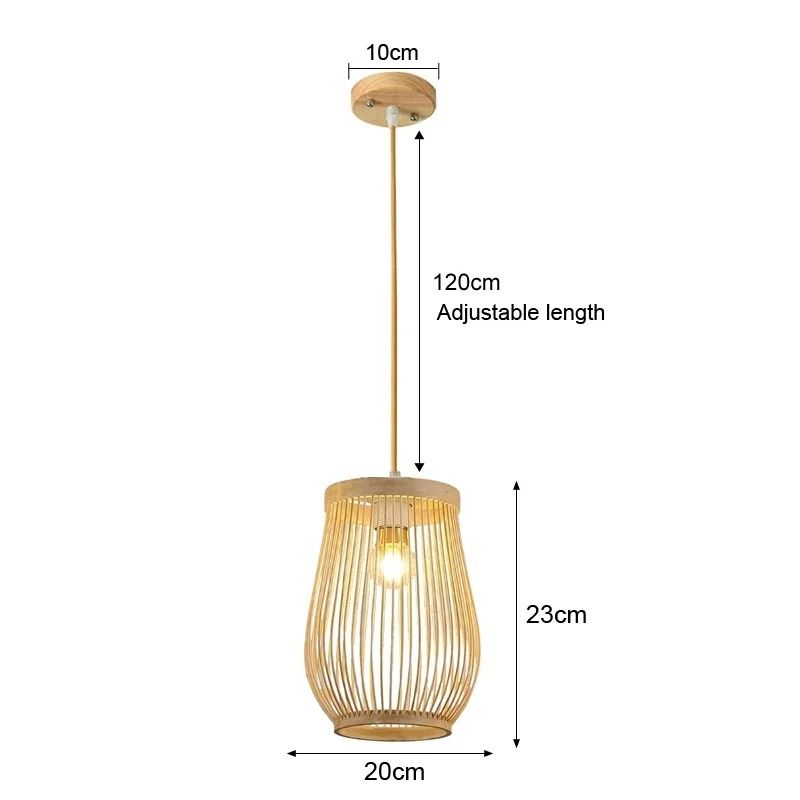 Rattan Wicker Bamboo Pendant Ceiling Lamp