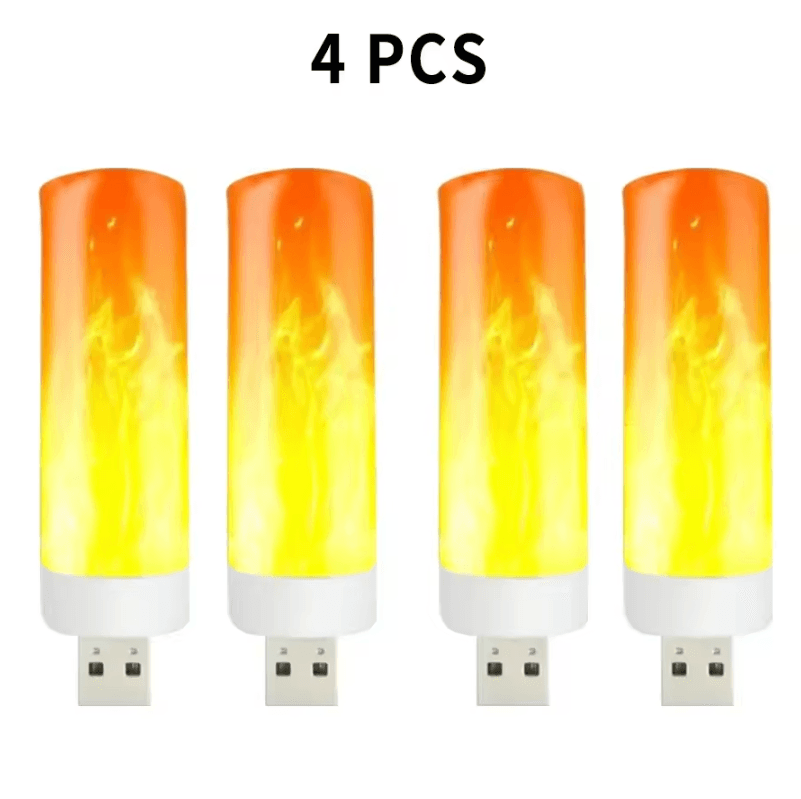 USB LED Flame Light – Dynamic Flickering Fire Effect Atmosphere Bulb