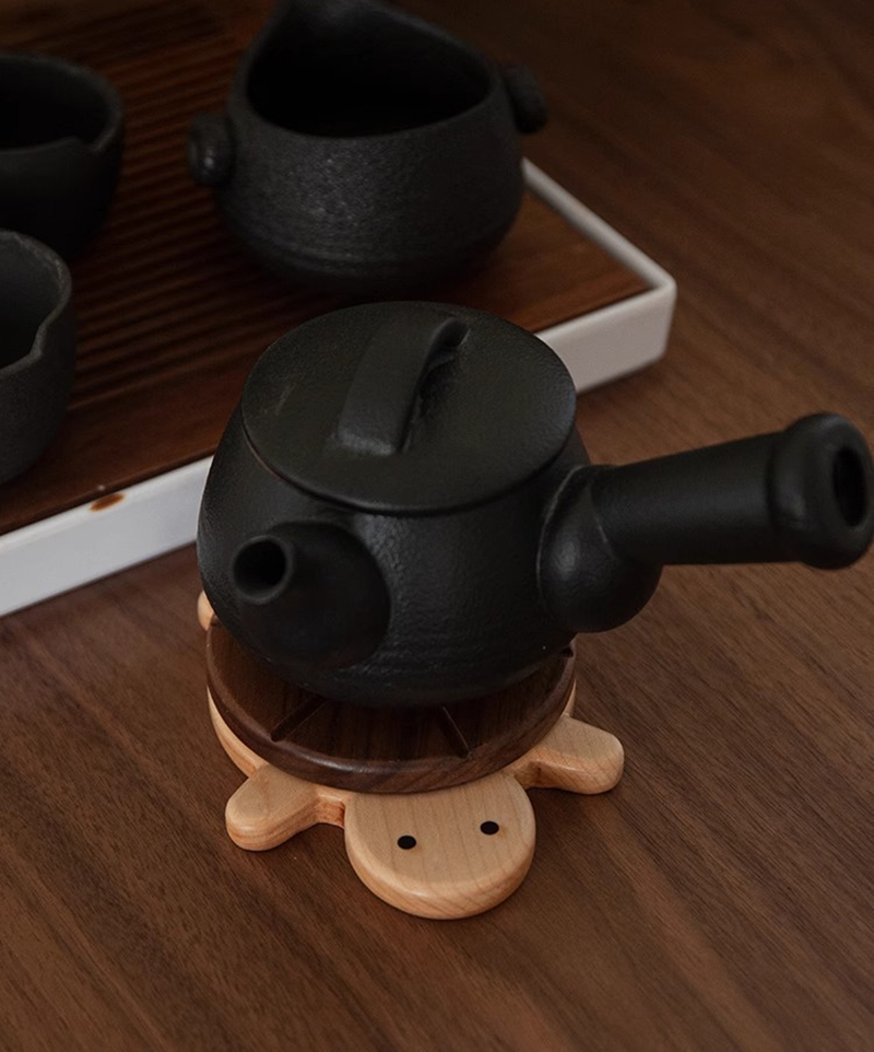 Solid Wood Turtle Insulation Mat Black Walnut Tableware Anti-scald Tea Coaster