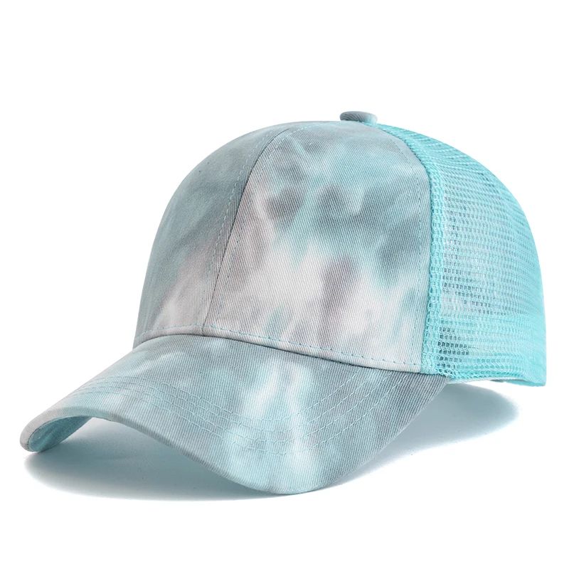 Women Tie Dye Ponytail Trucker Baseball Cap