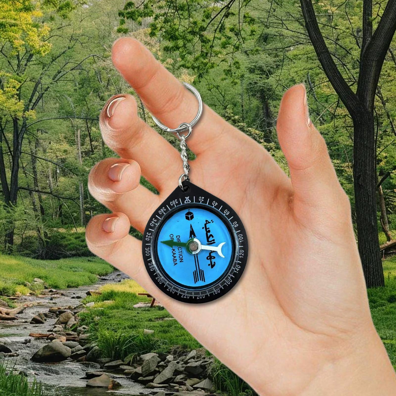 Camping Prayer Compass Keychain  Portable Directional Keychain for Outdoor Adventures & Eid Celebrations
