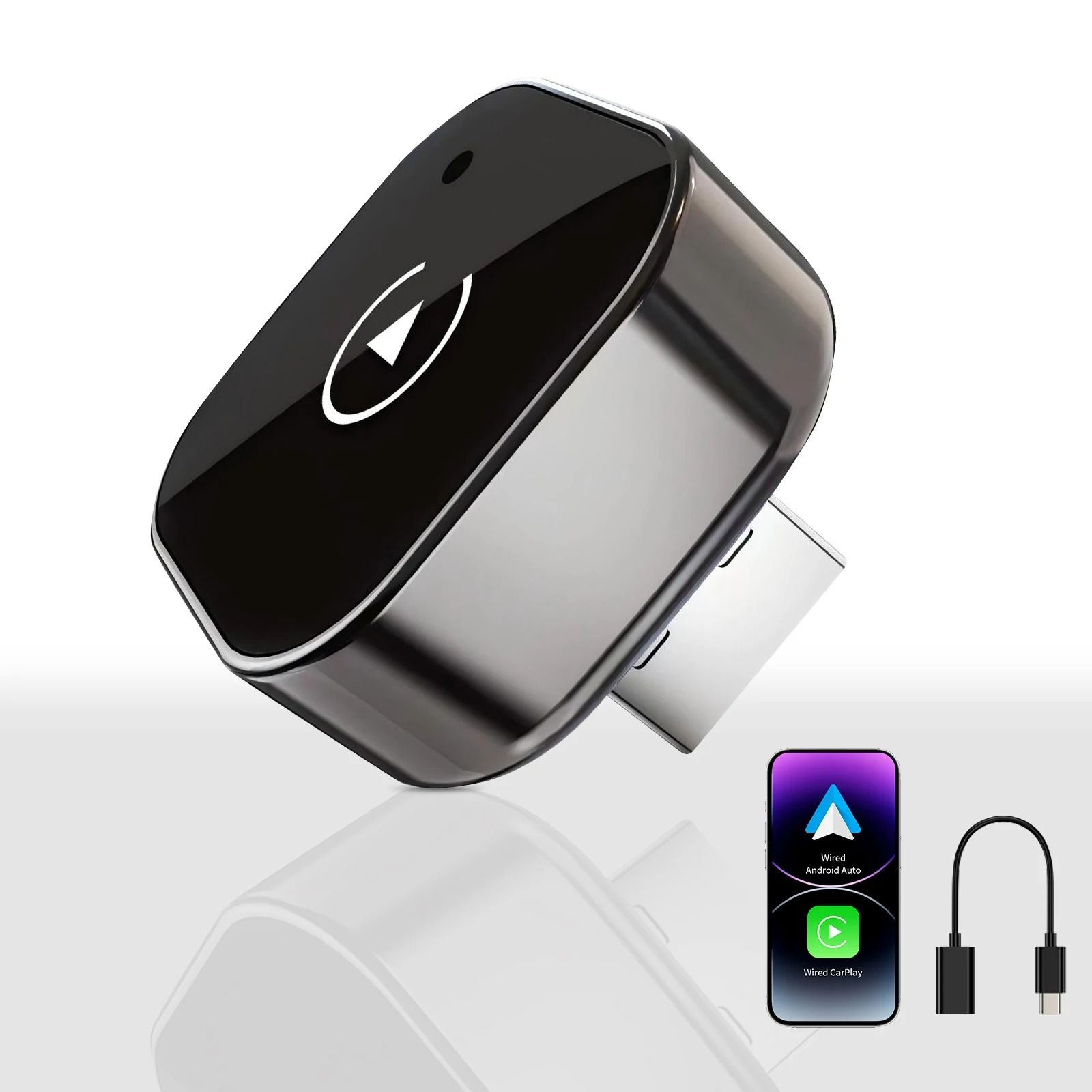 2 in 1 Wireless CarPlay and Android Auto Adapter with 5GHz WiFi