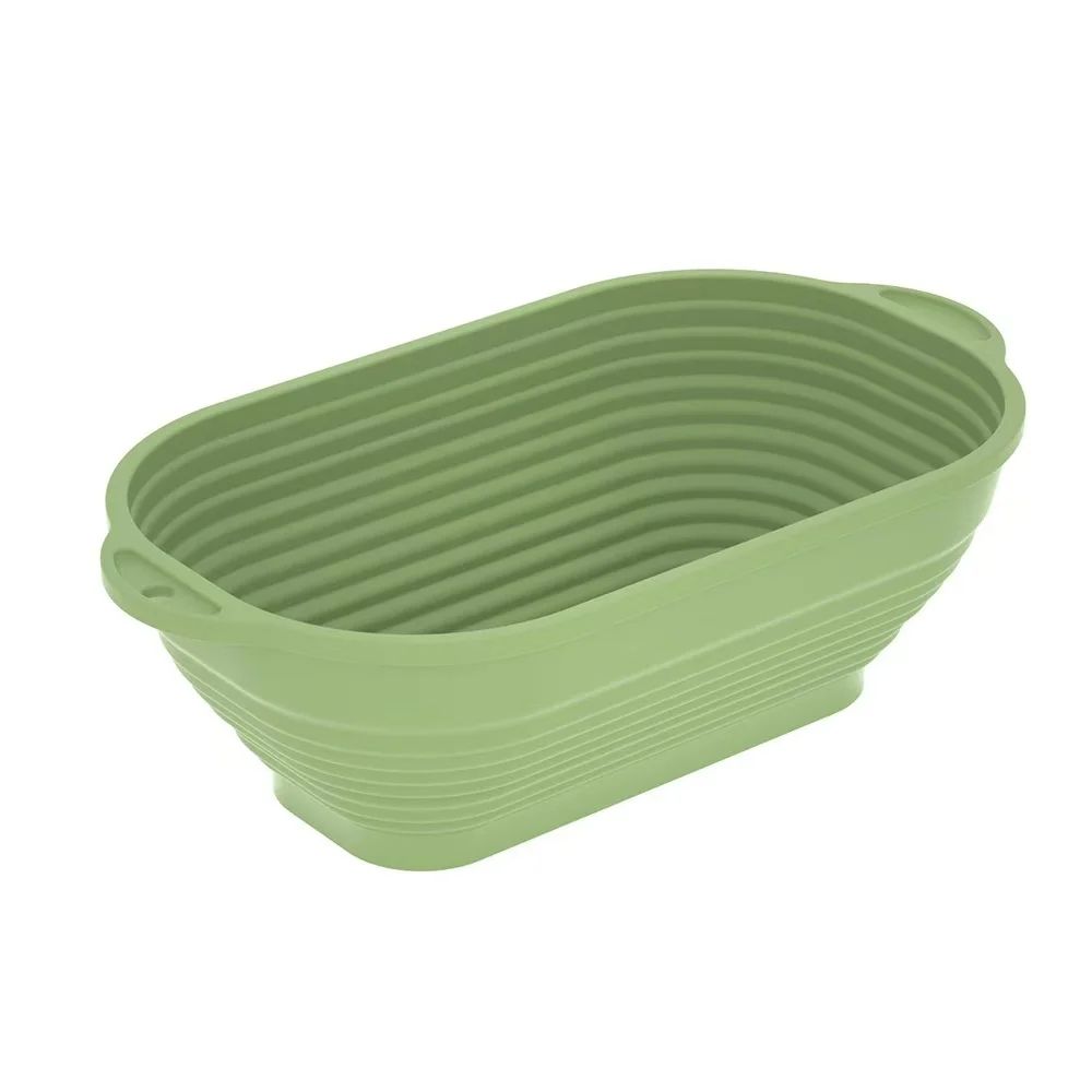 Silicone Collapsible Bread Proofing Basket for Sourdough, Oval Dough Fermentation & Baking Bowl
