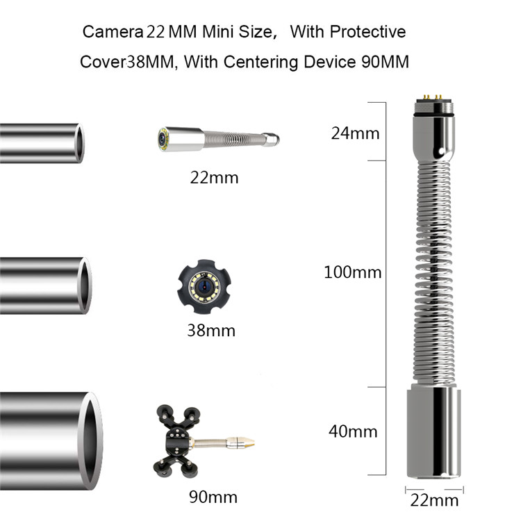 Professional Pipe Inspection Camera with 512Hz Transmitter & Self-Leveling Image, MAOTEWANG Industrial Endoscope