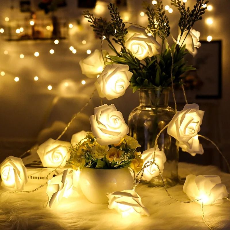 Whimsical Garden 10-LED Rose Blossom Fairy Lights
