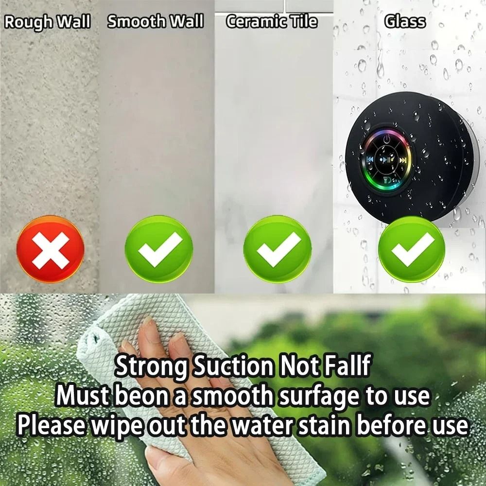 Mini Waterproof Bluetooth Speaker With Suction Cup