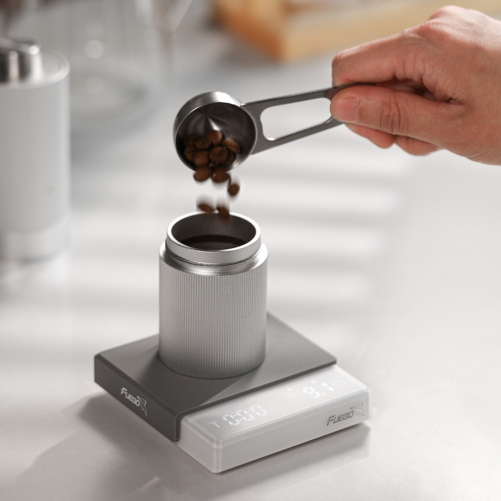 Fuego Digital Coffee Scale, 3 Mode Drip & Espresso, USB Rechargeable