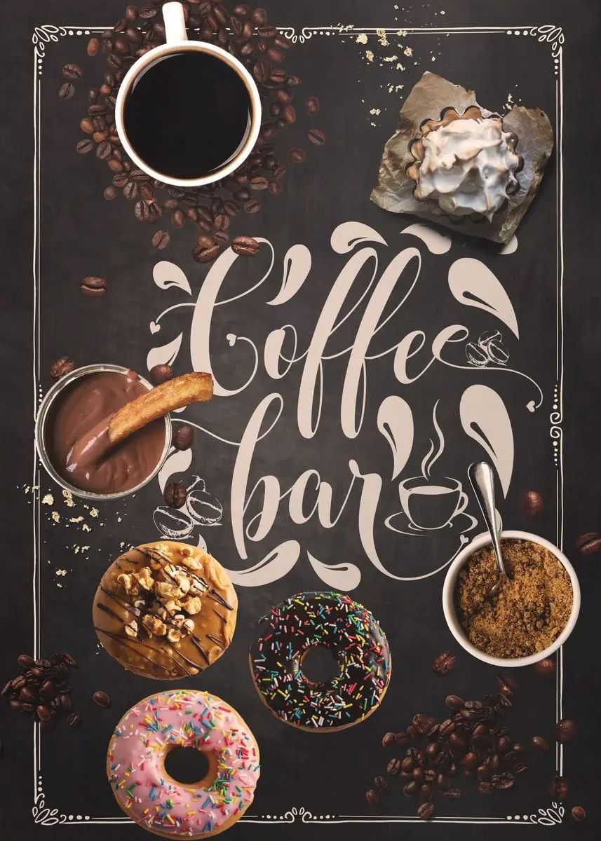 Nordic Coffee Wall Art Canvas Set for Cafe Kitchen and Bakery Decor