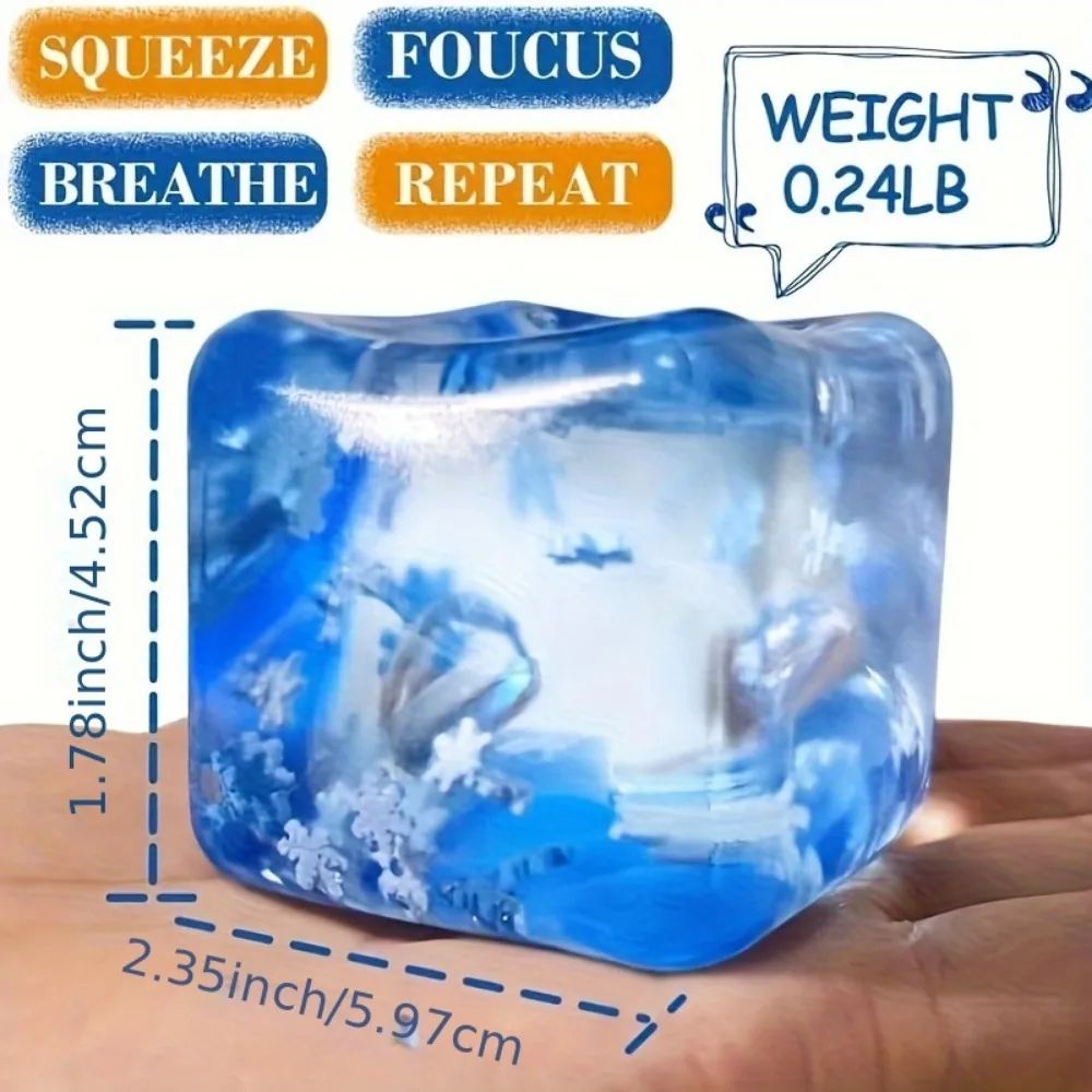 Squishy Ice Cube Stress Ball – Cool Squeeze Anxiety Relief Toy