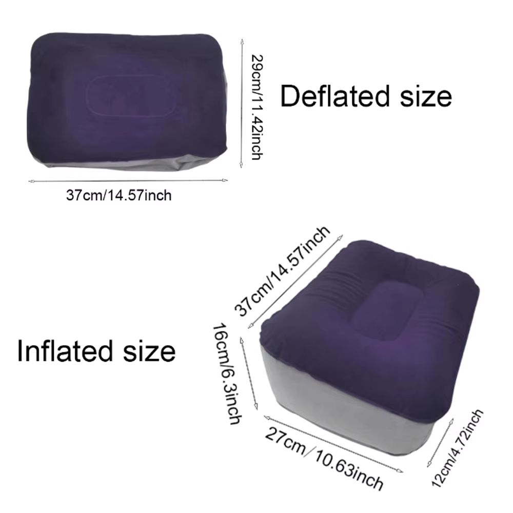 TravelLift Inflatable Footrest Pillow – Portable PVC Air Cushion Leg Rest for Travel, Office & Home