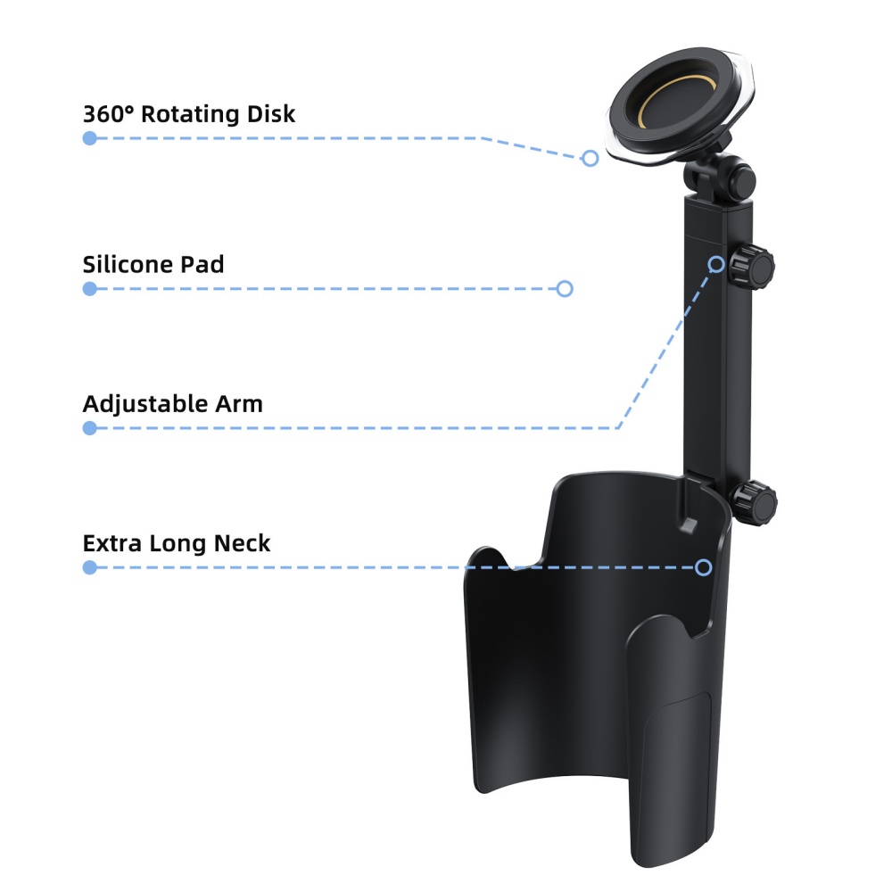 Universal Magnetic Car Cup Phone Holder Adjustable Rotation Stand Smartphone Bracket