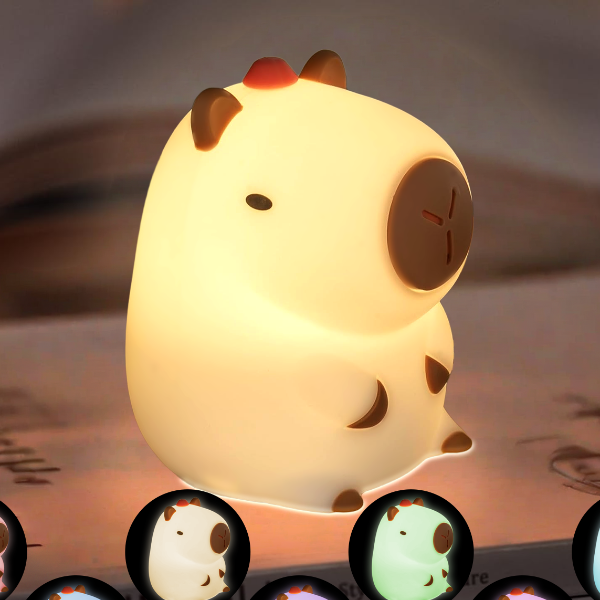 Cute Pear Night Light, Dimmable, USB Rechargeable Touch Control, Silicone Stress Relief Pat Duck Lamp