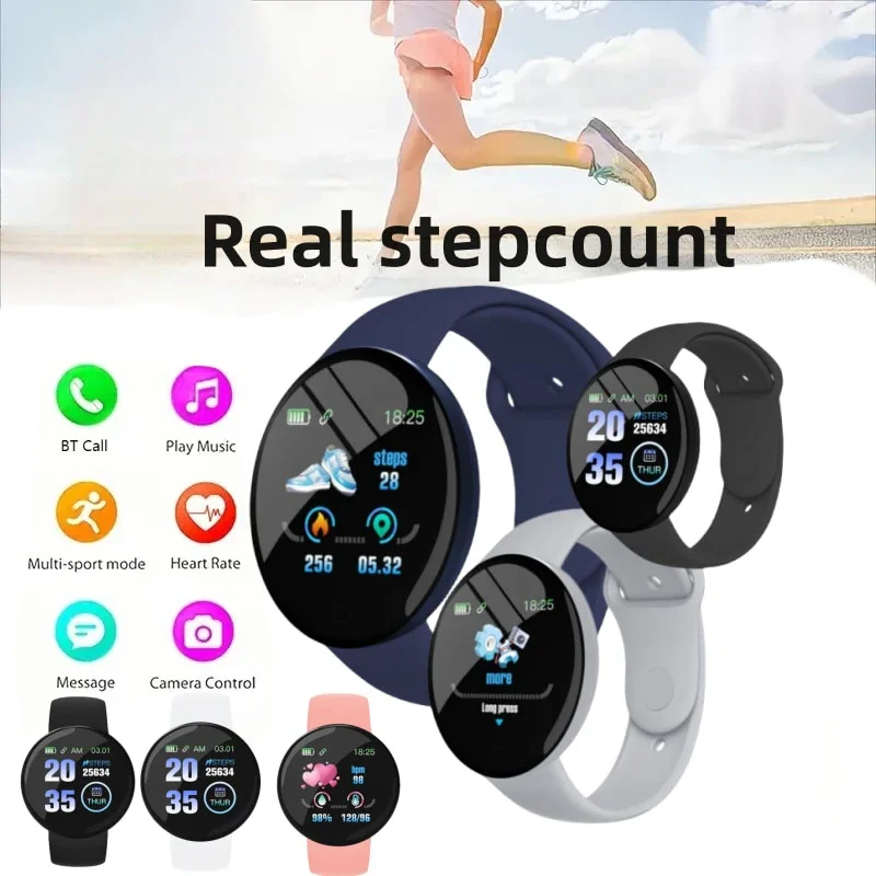 Xiaomi D18 Smartwatch Circular Color Screen Multiple Sports Modes Call Information Reminder Photo Taking Music Smart BraceletNew