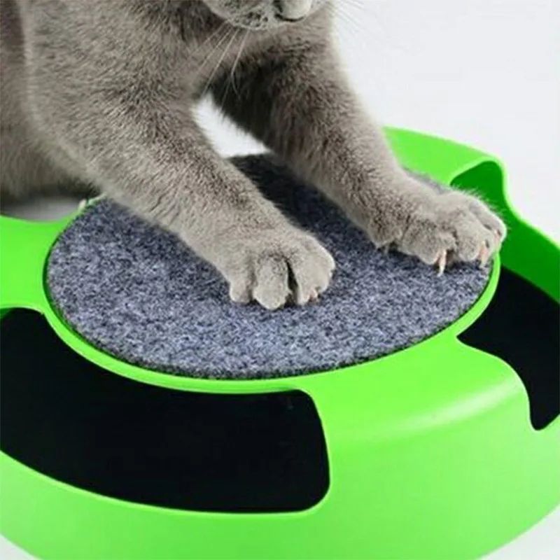 Interactive Cat Turntable Roller Toy with Scratcher and Track Ball