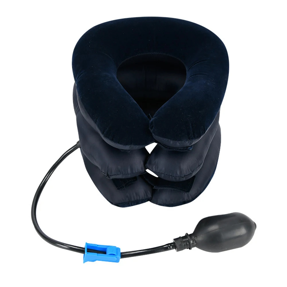 Air Cervical Traction Neck Stretcher Support, Inflatable 3 Tubes Neck Braces, Stress Relief Relaxation for Home Office