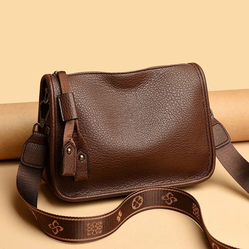 Women Genuine Leather Tote Bag Soft Cowhide Shoulder Crossbody Bag