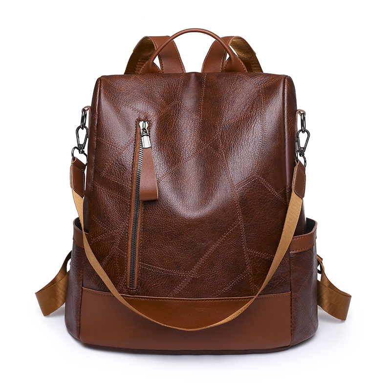 Elegant Anti Theft Backpack Women PU Leather Travel Purse Bag
