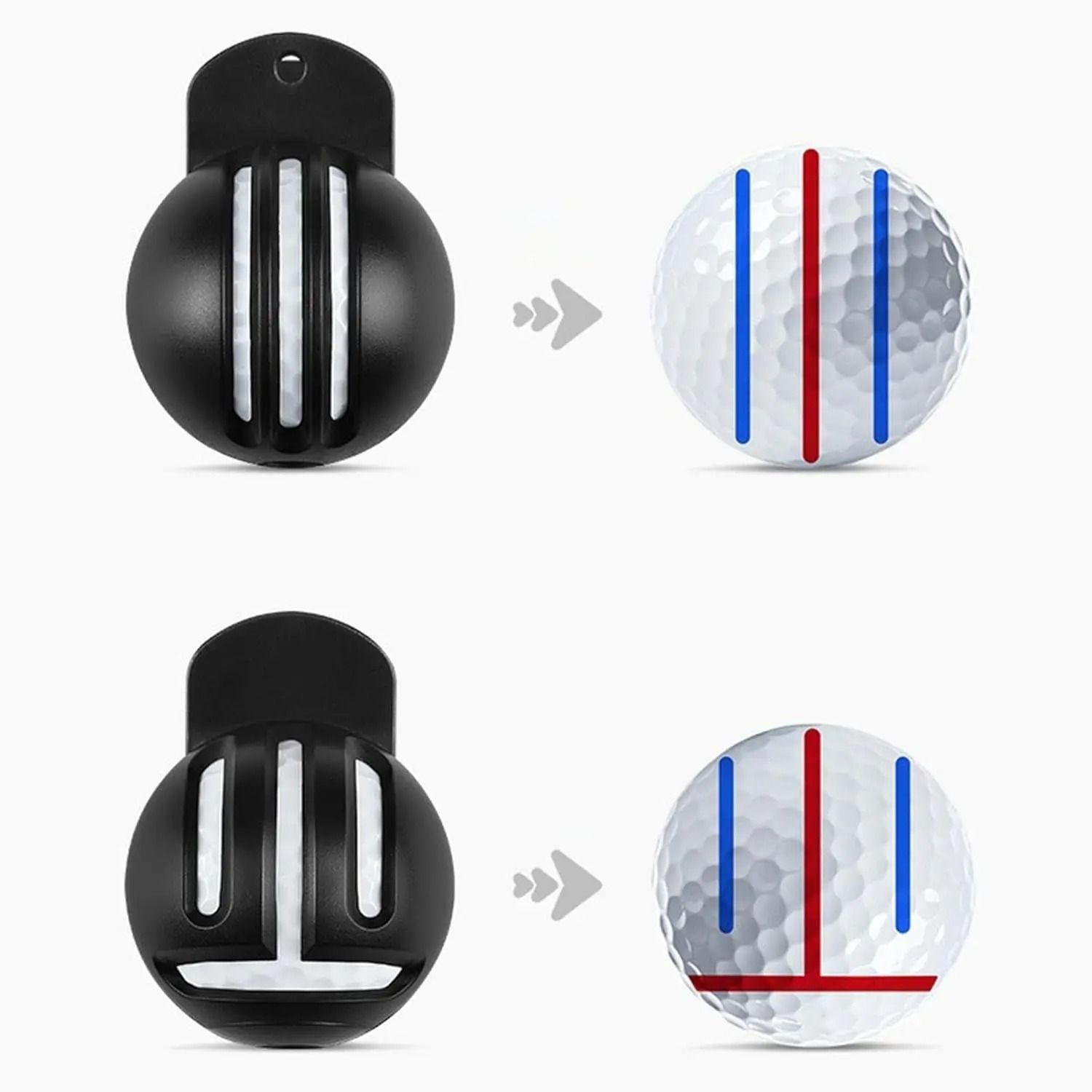 Fade Resistant Golf Ball Liner – Alignment Tool with Two Stamp Markers
