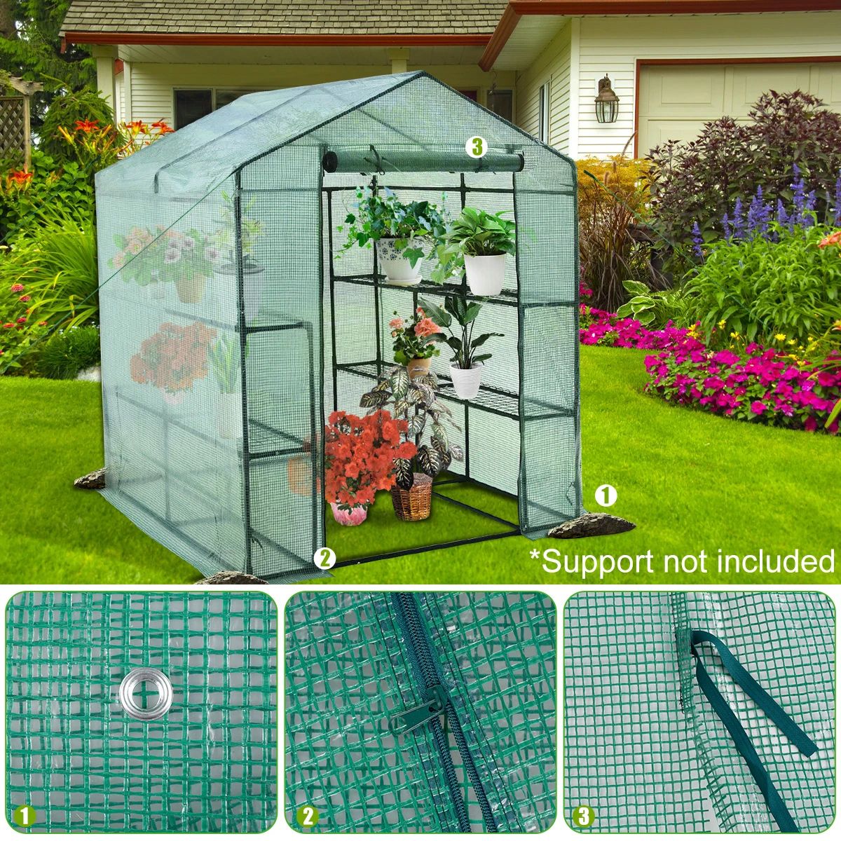 Waterproof PVC Plant Cover Garden Protective Tarpaulin Greenhouse Shield for Balcony and Outdoor Plants