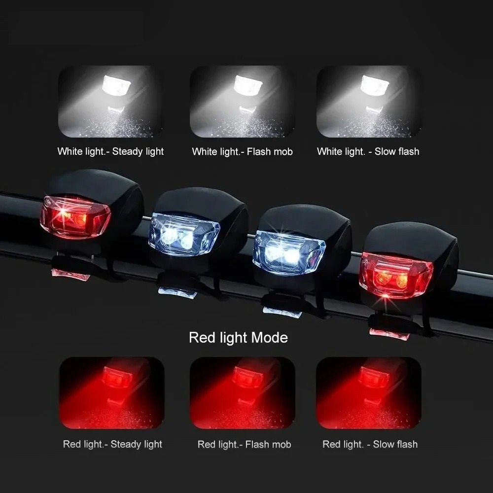 Silicone Waterproof Bike Light Set LED Bicycle Front and Rear Lamp