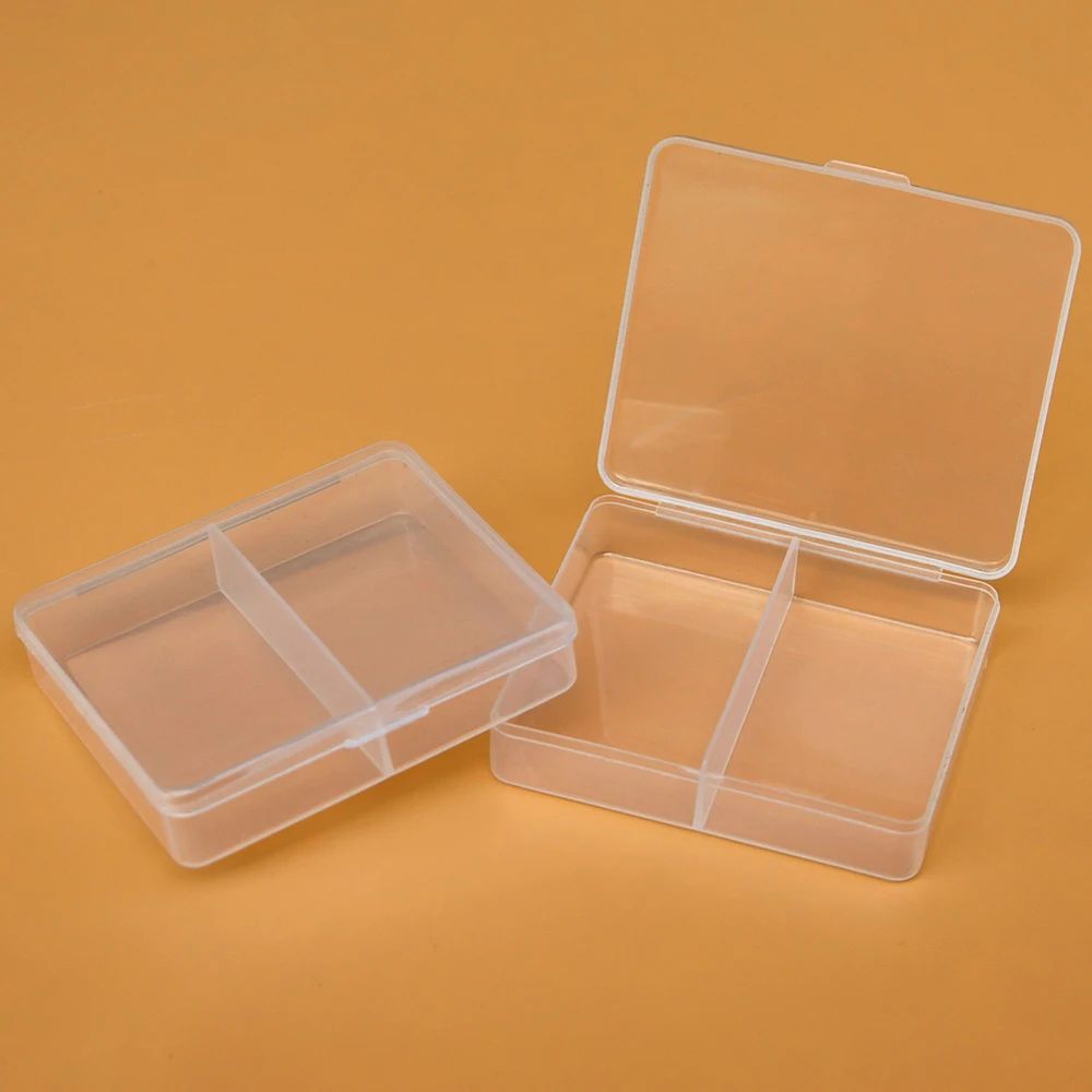 Clear PP Desktop Storage Box Organizer 2-5 Grid Transparent Jewelry & Parts Case for Beads, Crafts, Screws & Small Items