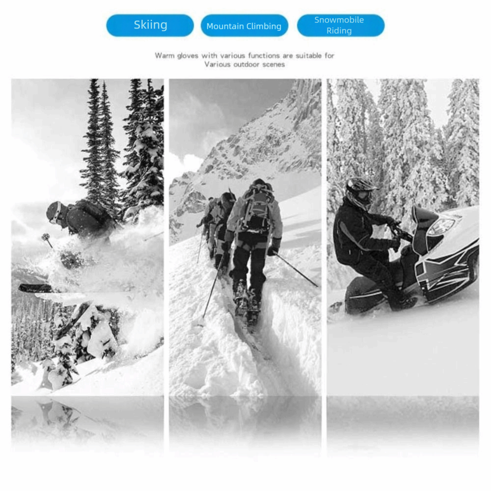 Touch Screen Winter Gloves, Warm Cotton Oxford Gloves for Outdoor Cycling Skiing