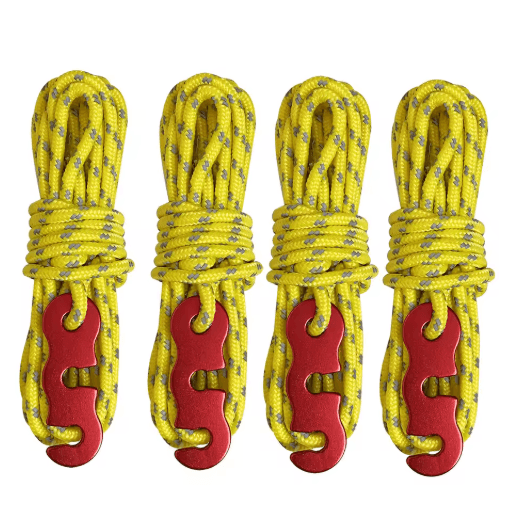 Reflective Tent Ropes Set Windproof Adjustable Camping Guy Lines with Buckles