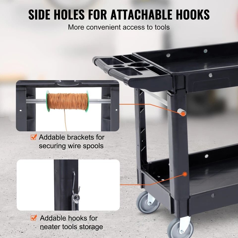 Utility Service Cart with Swivel Wheels Rolling Cart