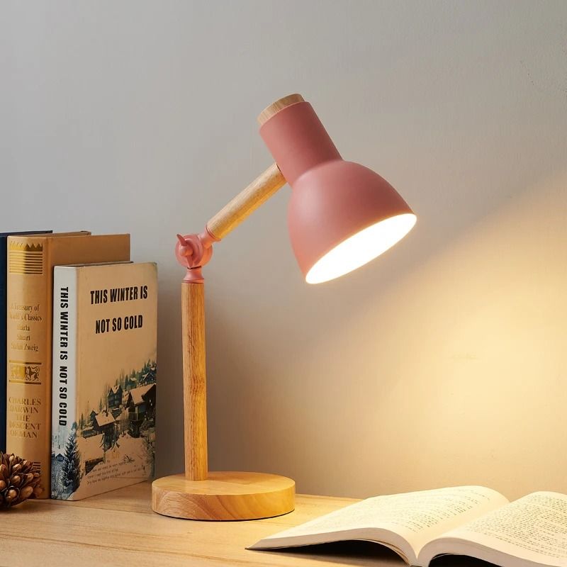 Wooden Nordic Style LED Table Lamp for Bedside or Study Desk