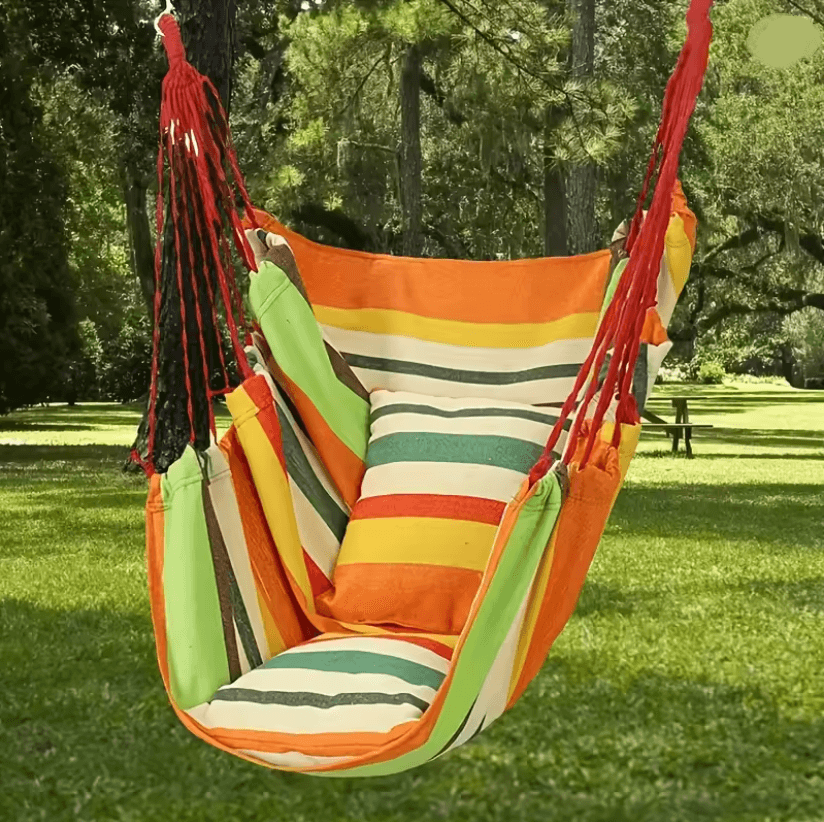 ComfySwing Portable Cotton Hammock Chair for Indoor and Outdoor Relaxation