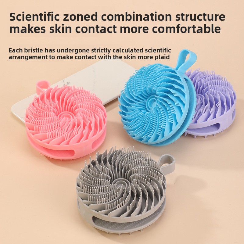 Painless Bath Artifact, Silicone Double Sided Bath Brush, Two In One Shampoo and Massage Brush