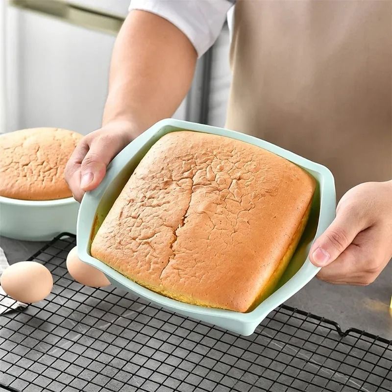 Silicone Square Cake Pan with Non-Slip Handles