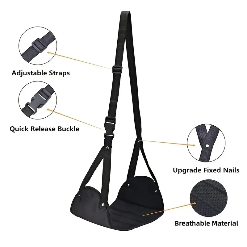 Portable Foot Hammock Travel Footrest Adjustable Airplane and Desk Comfort Rest
