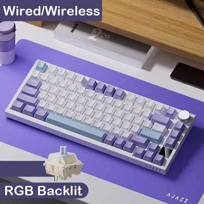 AJAZZ AK820 Mechanical Keyboard 70 Percent Compact RGB Tri Mode Wireless