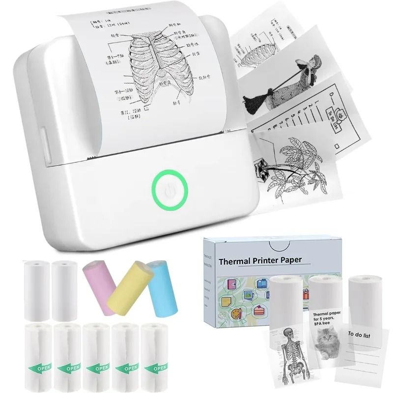 Mini Sticker Printer Inkless Thermal Pocket Bluetooth Printer For Photos And Memos