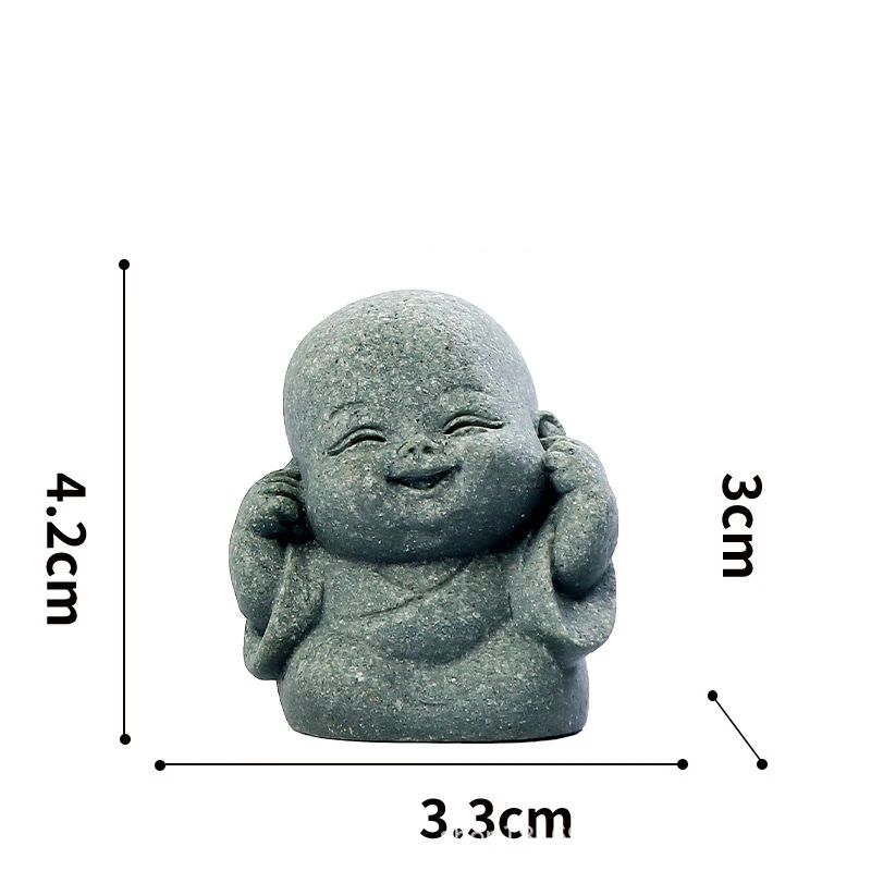 Cute Little Monk Stone Statues Set