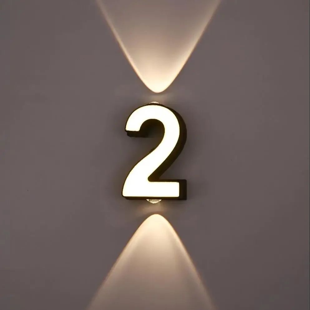Modern 7W LED House Number Wall Lamp – IP65 Waterproof Aluminum Outdoor Light AC85-265V