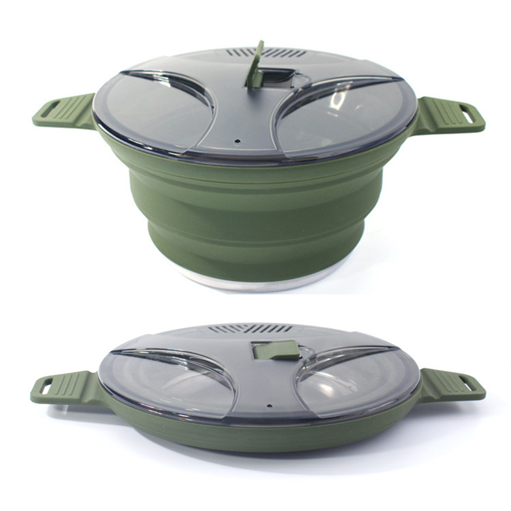 Collapsible Cookware Set with Silicone Folding Pot and Bowls for Hiking Backpacking
