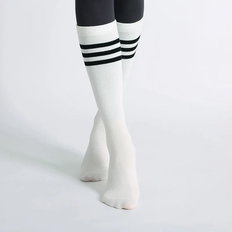 Autumn Winter Women Anti Slip Yoga Socks Cotton Breathable Fitness Pilates Mid Tube Ballet Dance Socks