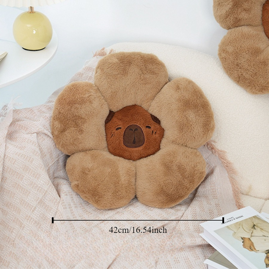 Cute Capybara Flower Cushion Soft Comfort Throw Pillow for Office, Car, and Home Decor