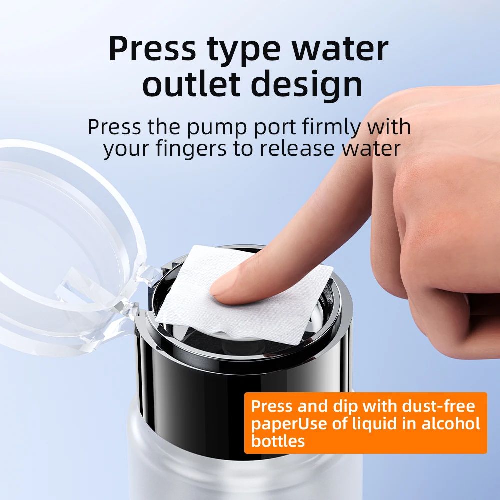 Premium Clear Refillable Press Pump Bottle – Leak-Proof 60/150/250 ml Empty Alcohol Bottles Dispenser for Liquids & Clea