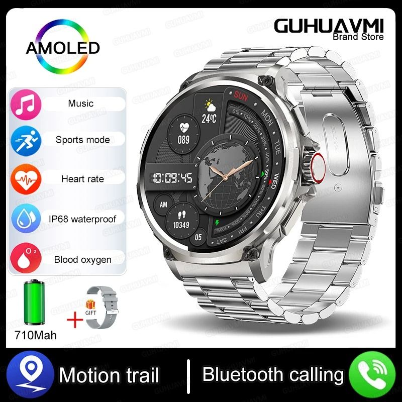 Ultra HD AMOLED GPS Smartwatch with 1.85-Inch Display, 710mAh Battery and Bluetooth Calling