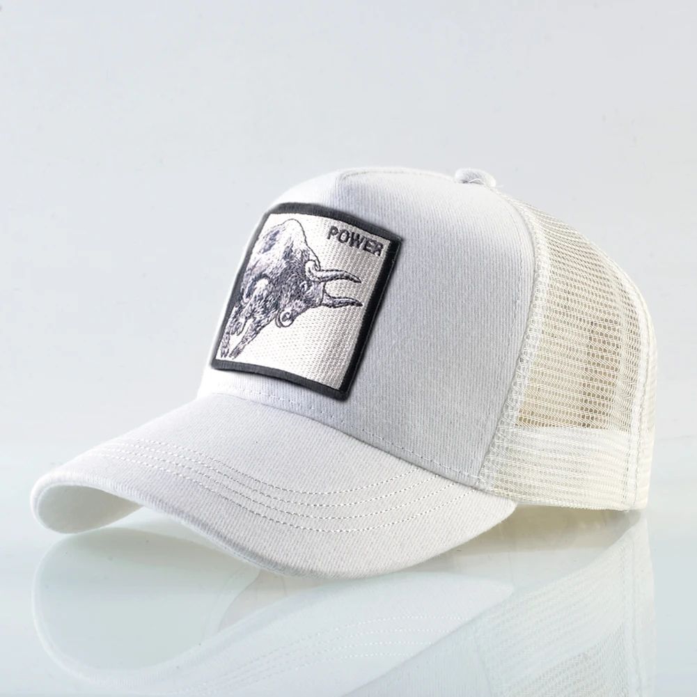 Embroidered Bull Patch Mesh Trucker Cap – Hip Hop Snapback Baseball Hat