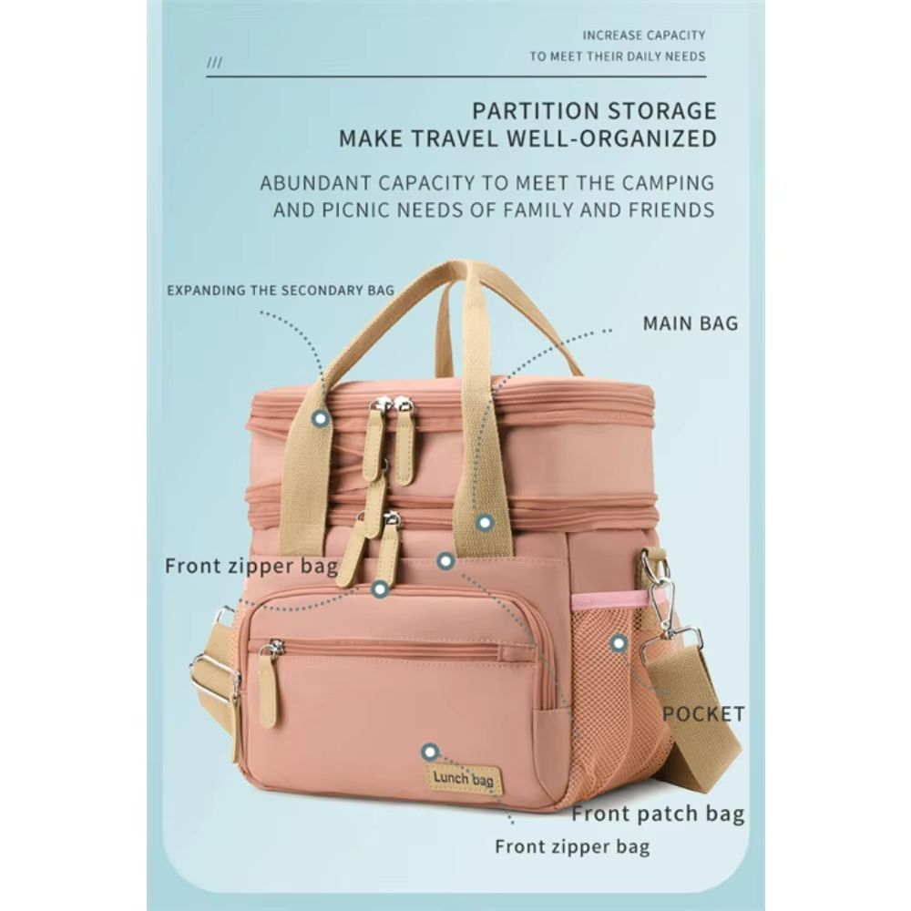 UrbanChic Insulated Lunch Bag – Dual Compartment 15 L Cooler for Women