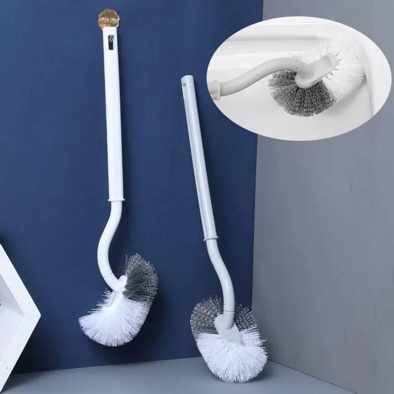 Plastic Toilet Brush with Long Handle Soft Hair WC Cleaning Brush for Squatting Pan Household Gap Remover Bathroom